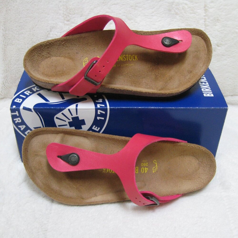Birkenstock GIZEH Birko Flor Graceful Dark Pink 40 R US W 9 M 7